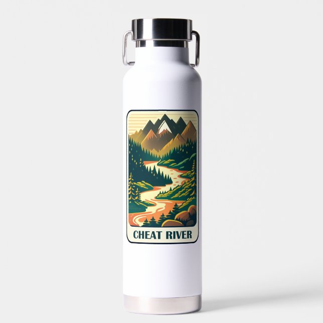Cheat River West Virginia Colours Water Bottle (Front)