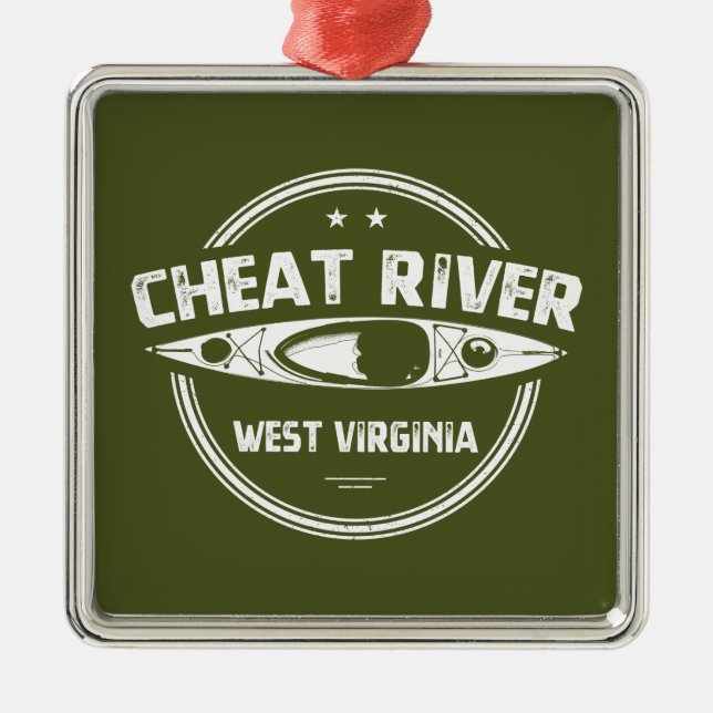Cheat River, West Virginia Metal Tree Decoration (Front)