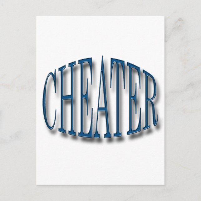 Cheater blue postcard (Front)