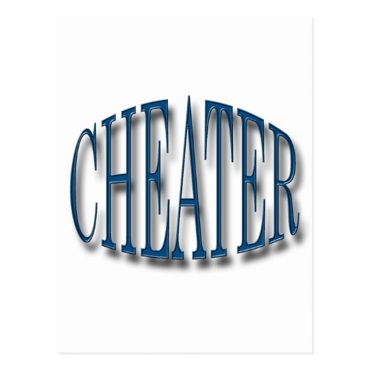 Cheater blue postcard