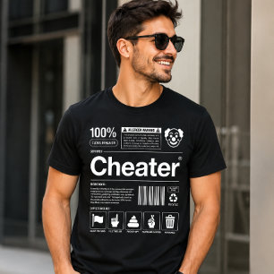 Cheater Warning Label Funny Relationship Humour T-Shirt