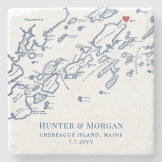 Chebeague Island Inn Wedding Favour Casco Bay Stone Coaster
