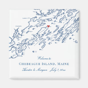 Chebeague Island Maine Map Elegant Wedding Favour Magnet