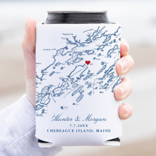 Chebeague Island Maine Wedding Favour Drink Holder Can Cooler