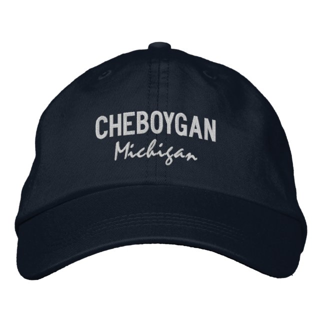 Cheboygan Michigan Embroidered Baseball Hat (Front)