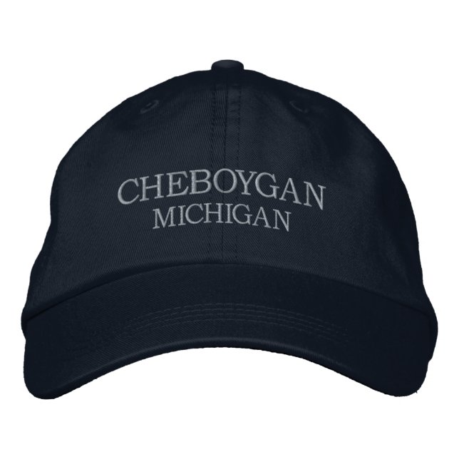 Cheboygan Michigan Embroidered Baseball Hat (Front)