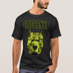 Chechen Pitbull Chechnya Fighter Chechnya Flag Che T-Shirt