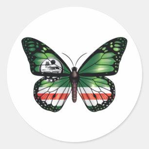Chechnya butterfly monarch flag classic round sticker