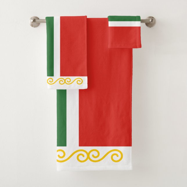 Chechnya Flag Bath Towel Set (Insitu)
