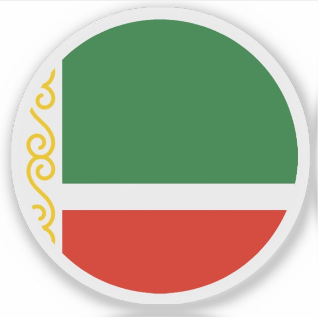 Chechnya Flag Round Sticker (Front)