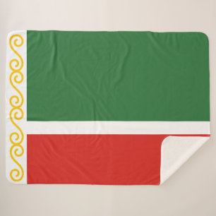 Chechnya Flag Sherpa Blanket