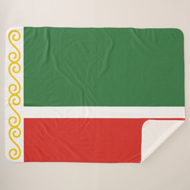 Chechnya Flag Sherpa Blanket (Front (Horizontal))