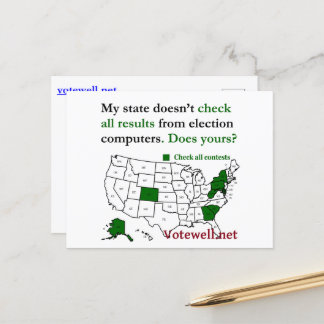 Check all election results, with US map - postcard