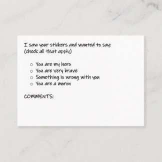 Check all that apply business card