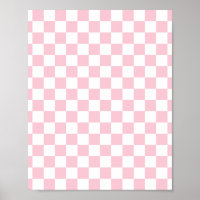 Check Baby Pink And White Checkerboard Pattern