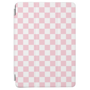 Check Baby Pink And White Chequerboard Pattern iPad Air Cover