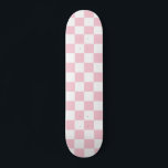 Check Baby Pink And White Chequerboard Pattern Skateboard<br><div class="desc">Chequered Pattern – light pink and white chequerboard.</div>