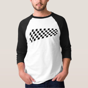 Check Black White Chequered Flag GT7 F1 Gamer T-Shirt