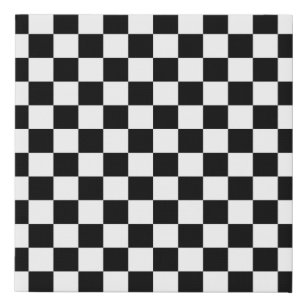 Check Black White Chequered Pattern Chequerboard Faux Canvas Print