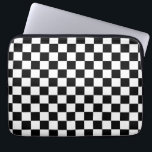 Check Black White Chequered Pattern Chequerboard Laptop Sleeve<br><div class="desc">Chequered Pattern – Black and white chequerboard.</div>