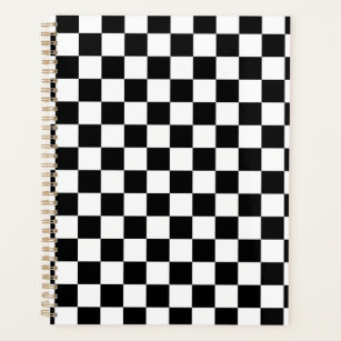 Check Black White Chequered Pattern Chequerboard Planner