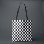 Check Black White Chequered Pattern Chequerboard Tote Bag<br><div class="desc">Chequered Pattern – Black and white chequerboard.</div>