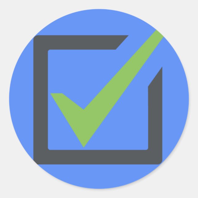 Check Box Emoji Classic Round Sticker (Front)