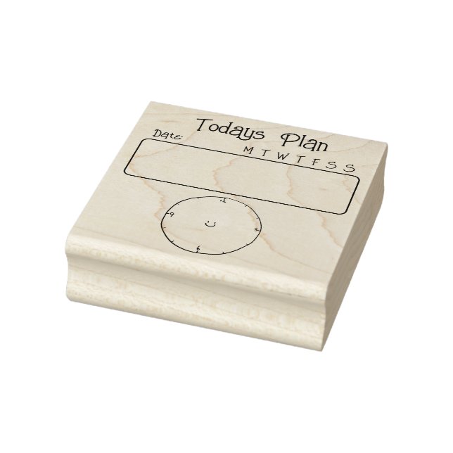 Check Box todays plan clock bullet journal lists  Rubber Stamp (Stamp)