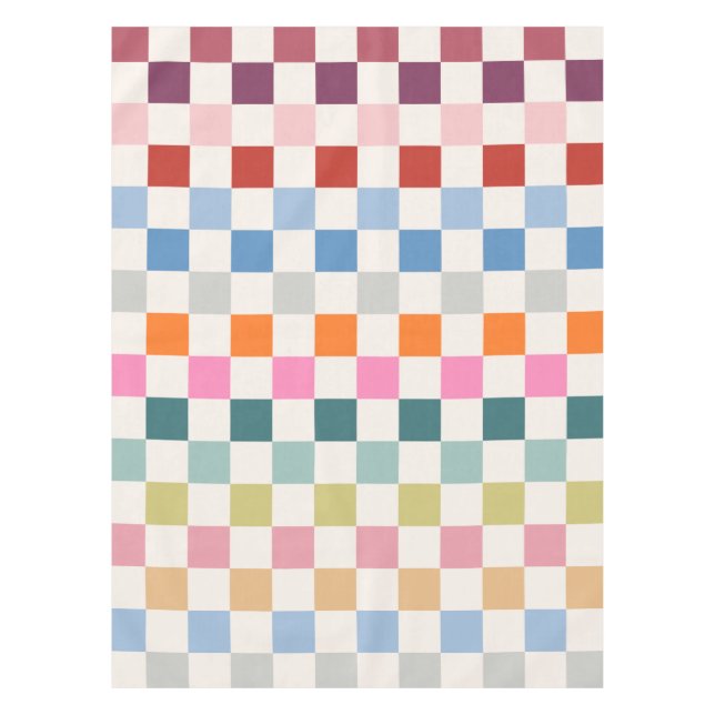 Check Colourful Chequered Pattern Chequerboard Tablecloth (Front)