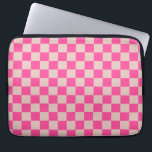 Check Coral Pink Chequered Pattern Chequerboard Laptop Sleeve<br><div class="desc">Chequered Pattern – Coral pink and salmon chequerboard.</div>