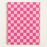 Check Coral Pink Chequered Pattern Chequerboard Planner<br><div class="desc">Chequered Pattern – Coral pink and salmon chequerboard.</div>