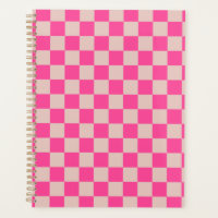 Check Coral Pink Chequered Pattern Chequerboard
