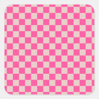 Check Coral Pink Chequered Pattern Chequerboard
