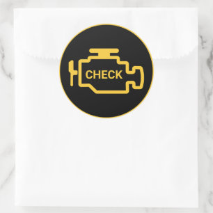 Check Engine Light  Classic Round Sticker