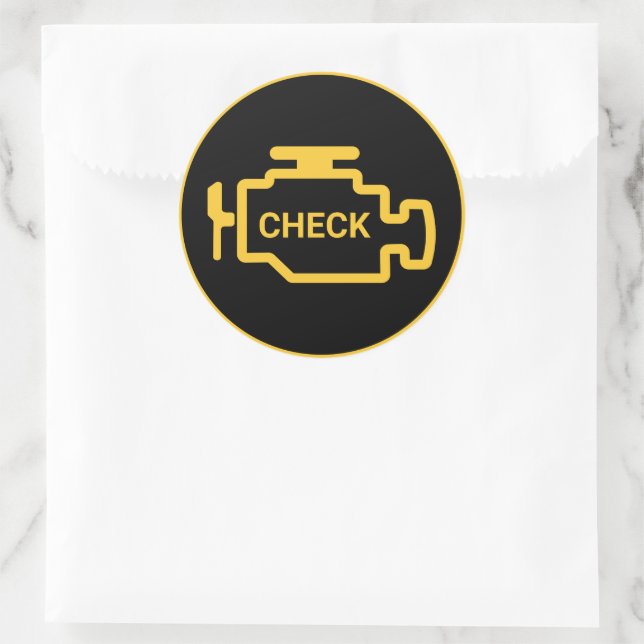  Check Engine Light  Classic Round Sticker (Bag)