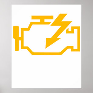 Check Engine Light Funny Mechanic Macanic Machanic Poster