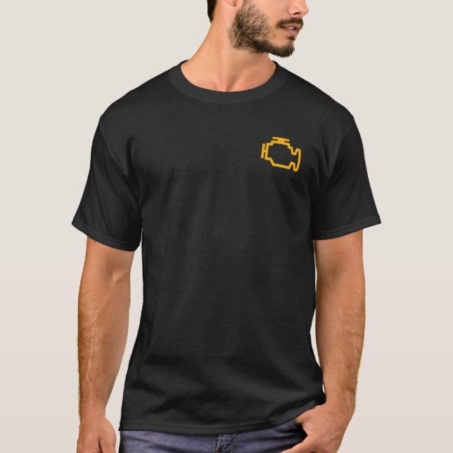Check Engine Light Mechanic Automobile Driver Raci T-Shirt (Front)