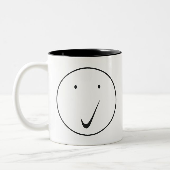 Check face - Tick/Black. Two-Tone Coffee Mug (Left)