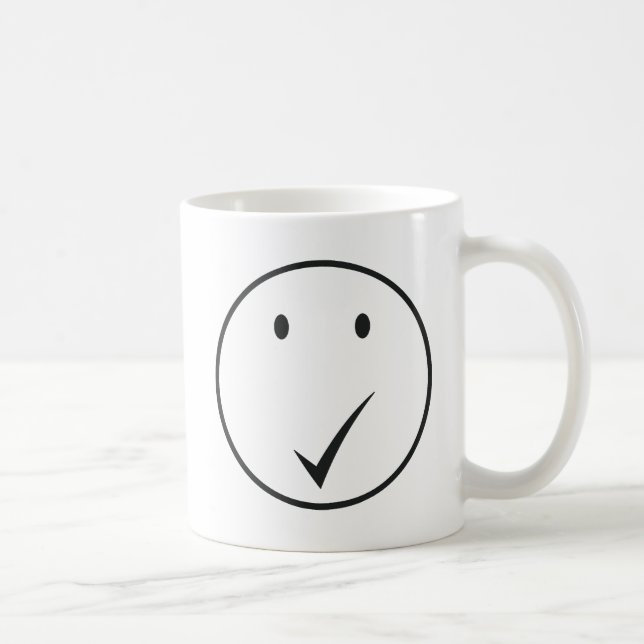 Check face - Tick C01/Black. Coffee Mug (Right)