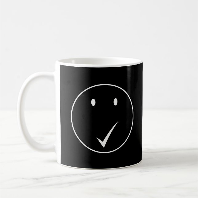 Check face - Tick C01/White. Coffee Mug (Left)