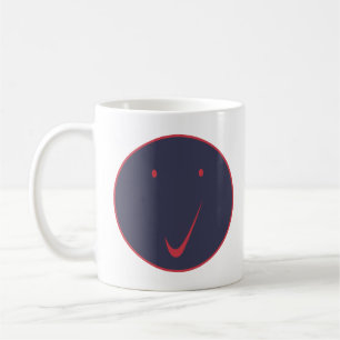 Check face - Tick, Red/Blue.  Coffee Mug