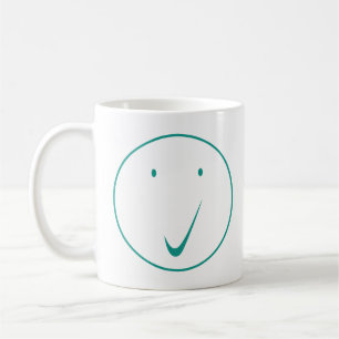 Check face - Tick, Transp/Green.  Coffee Mug