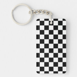 Check Flag Black and White Auto Race Key Ring