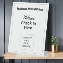 Check In Here Medical Office Logo QR Code Welcome