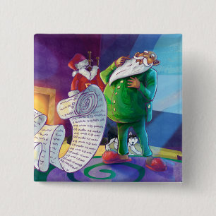 Check it Twice Santa 15 Cm Square Badge