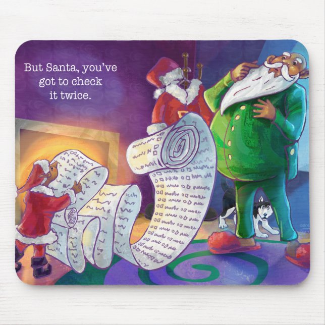 Check it Twice Santa Mouse Mat (Front)