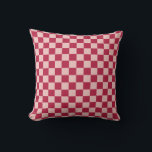 Check Magenta And Peach Pattern Chequerboard Cushion<br><div class="desc">Chequered Pattern – magenta and peach chequerboard.</div>
