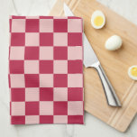 Check Magenta And Peach Pattern Chequerboard Tea Towel<br><div class="desc">Chequered Pattern – magenta and peach chequerboard.</div>