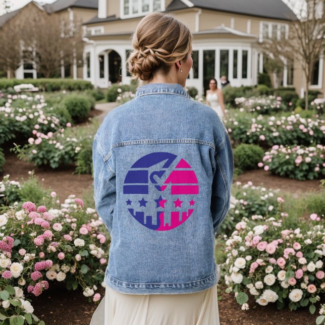 Check Mark of Unity Denim Jacket (Wedding Back)