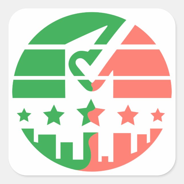 Check Mark of Unity Square Sticker (Front)
